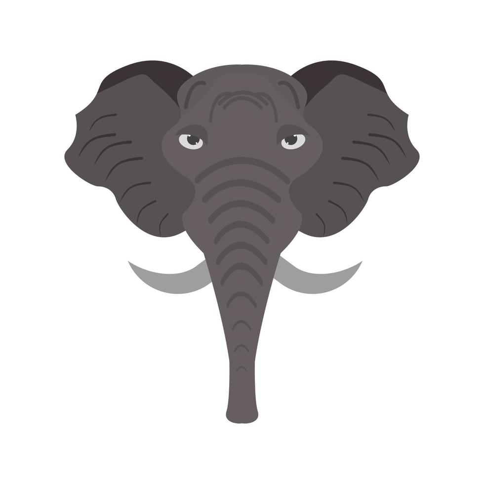 icono de color plano de cara de elefante vector