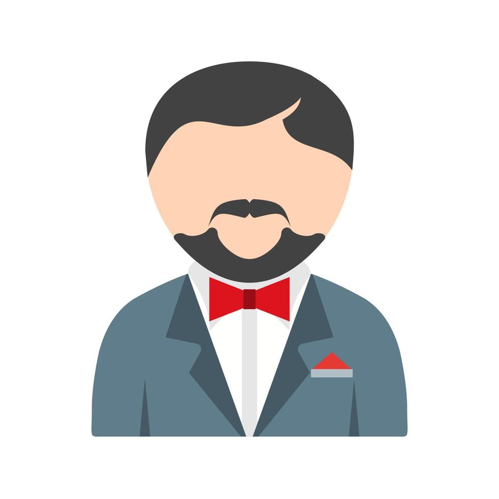 Man in Tuxedo Flat Color Icon vector