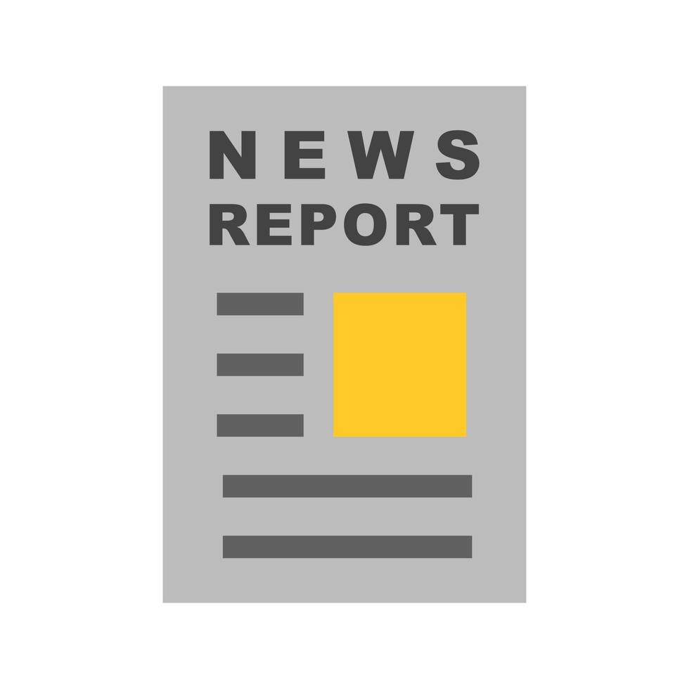 News Report Flat Color Icon vector