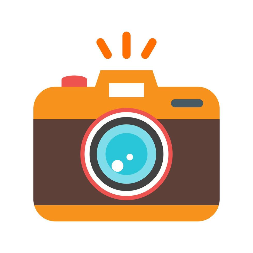 icono de color plano de la cámara de fotografía vector