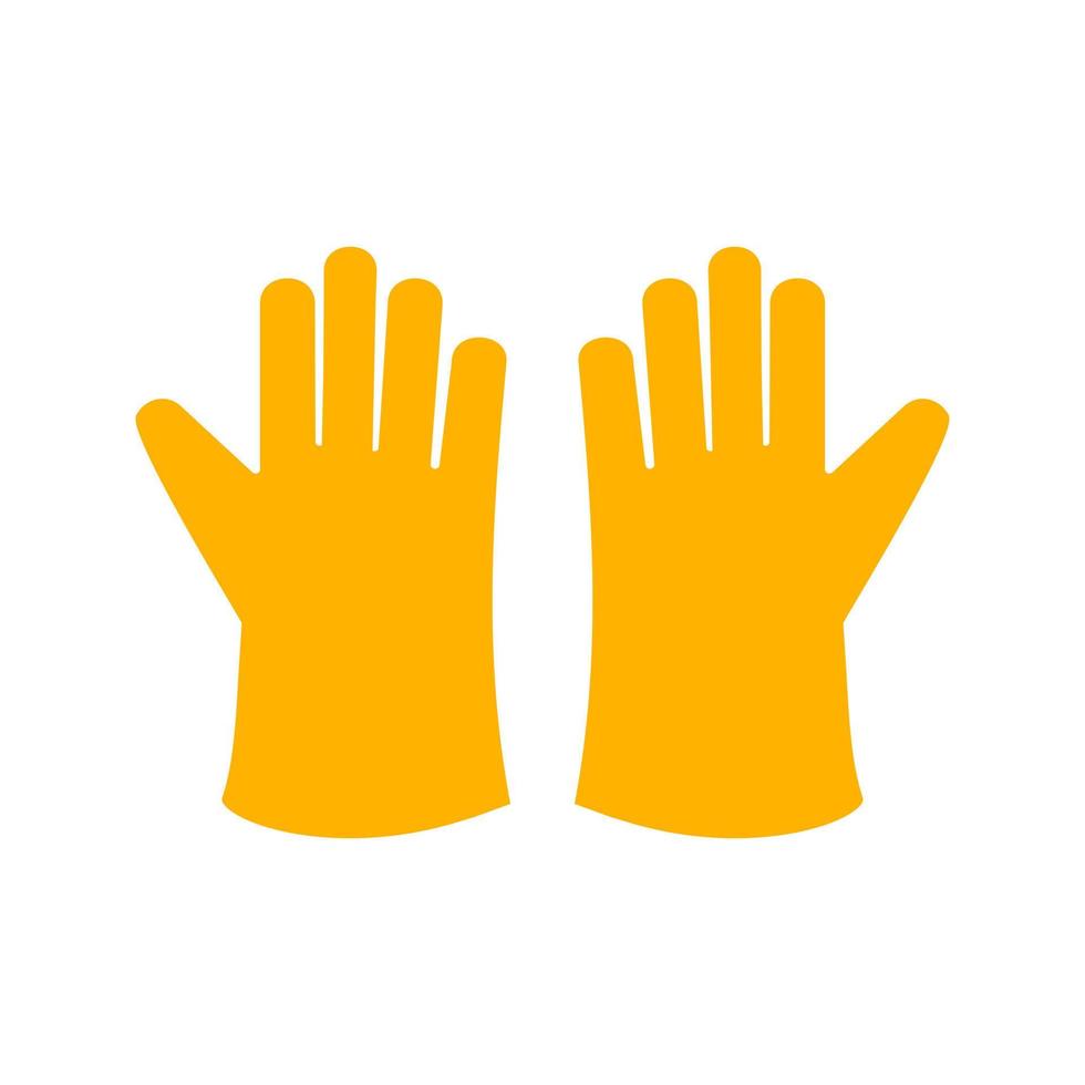 guantes de limpieza icono de color plano vector