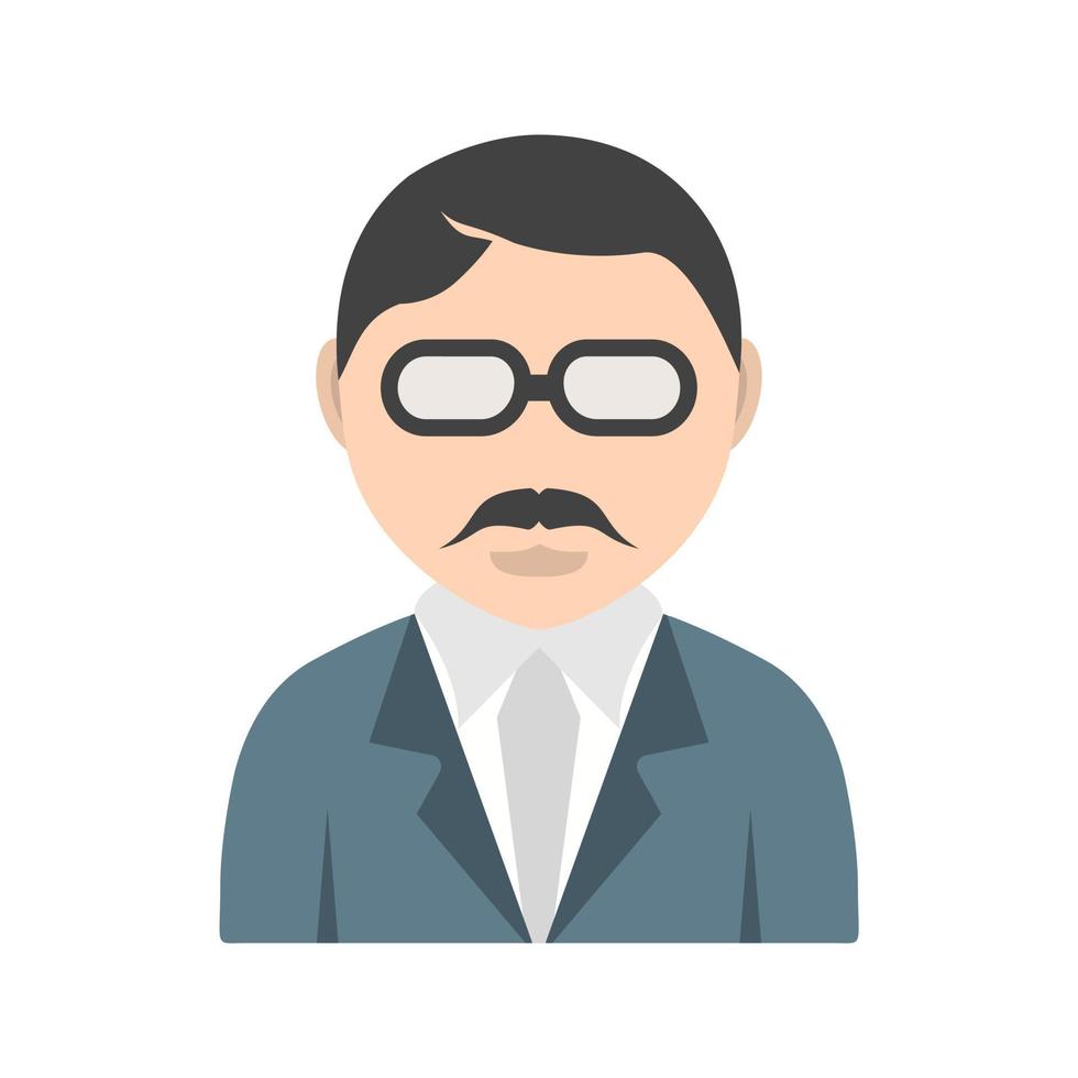 Cool Guy in Sunglasses Flat Color Icon vector