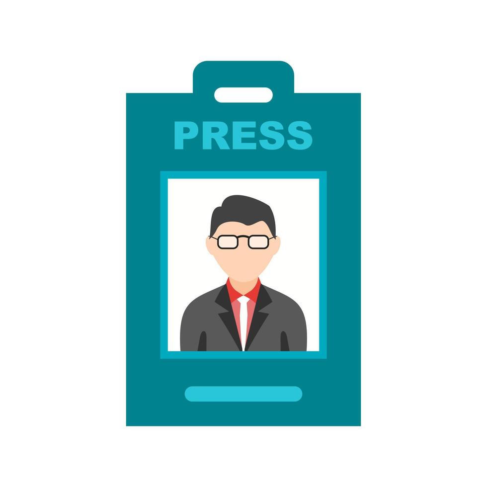 Male ID Flat Color Icon vector