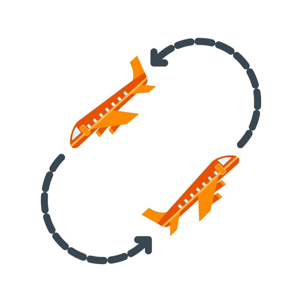 Round Travel Flights Flat Color Icon vector