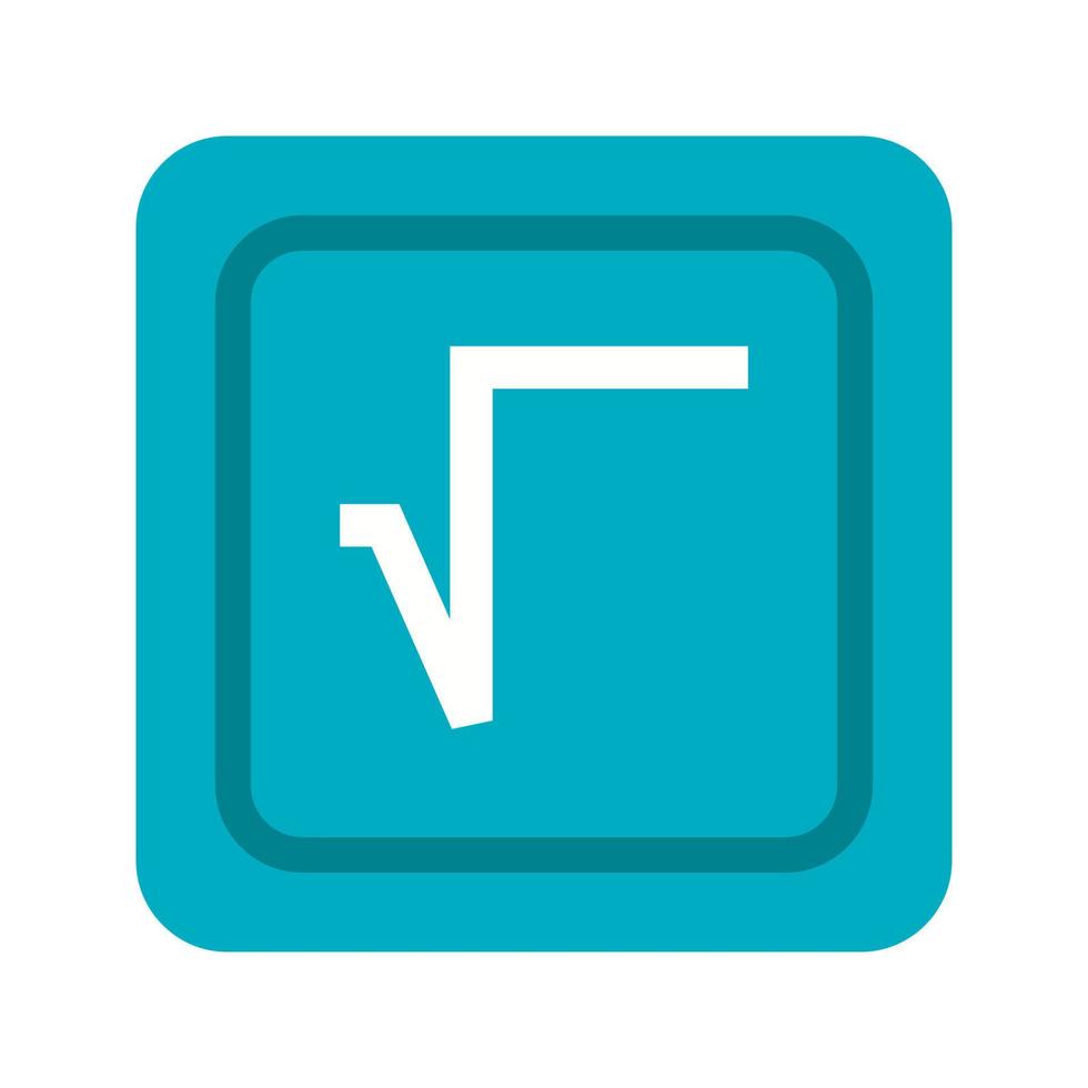 Square Root Symbol Flat Color Icon vector