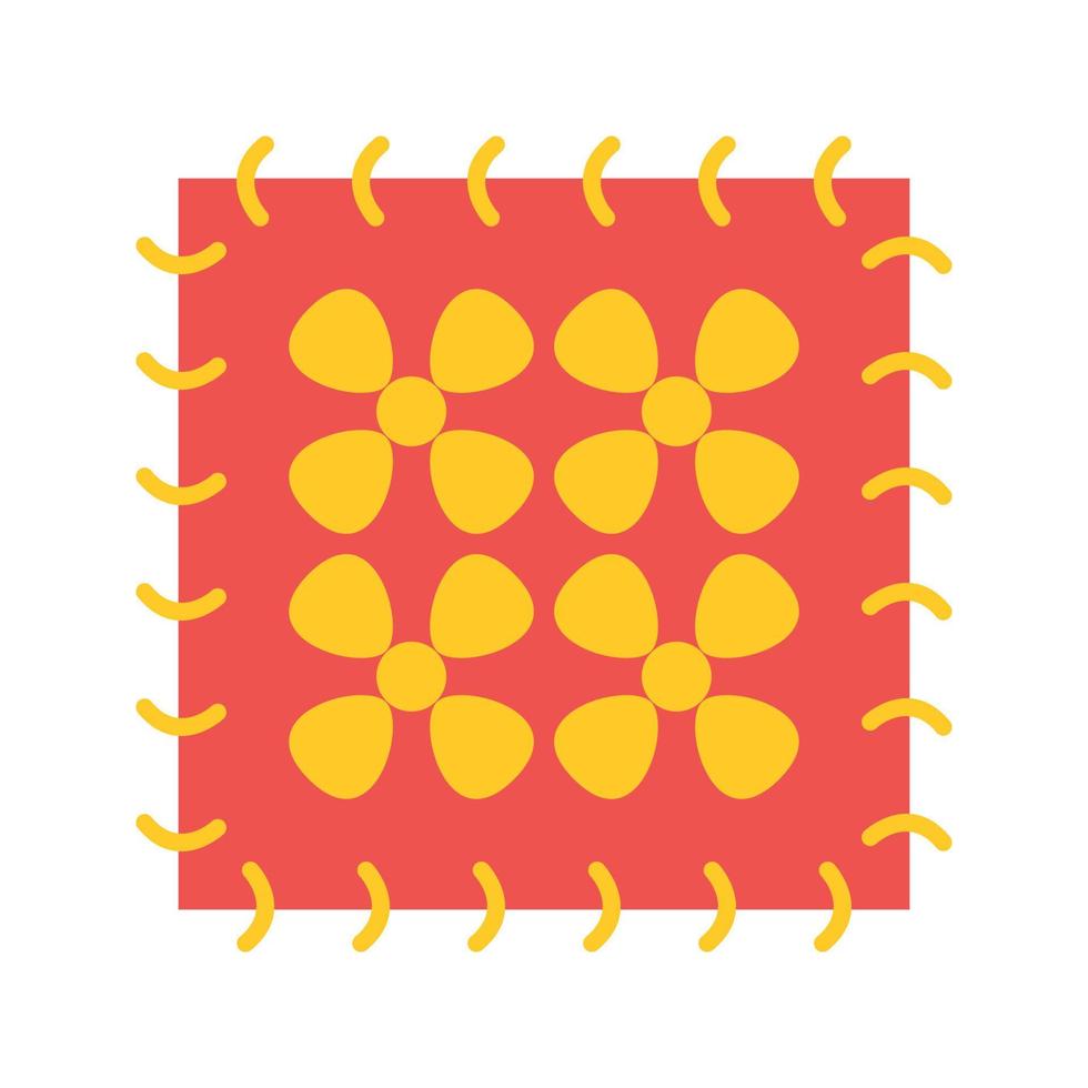 Embroidered Pattern Flat Color Icon vector