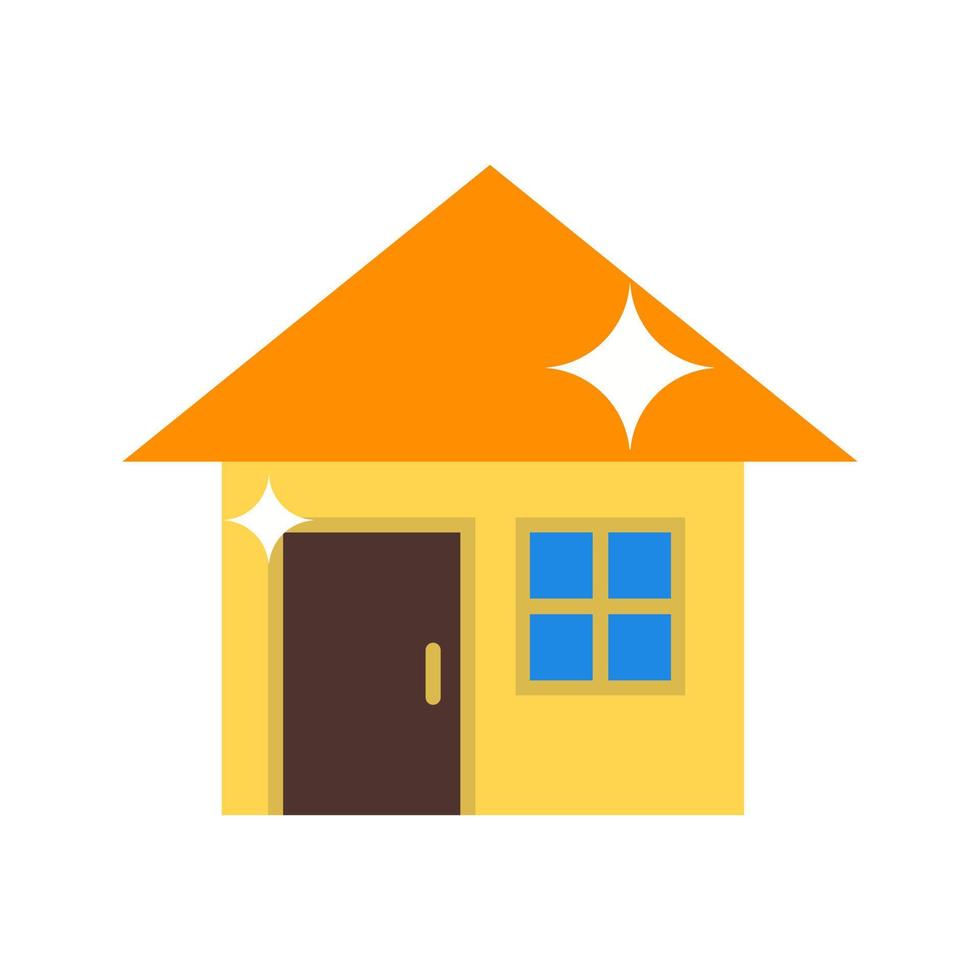 Clean House Flat Color Icon vector