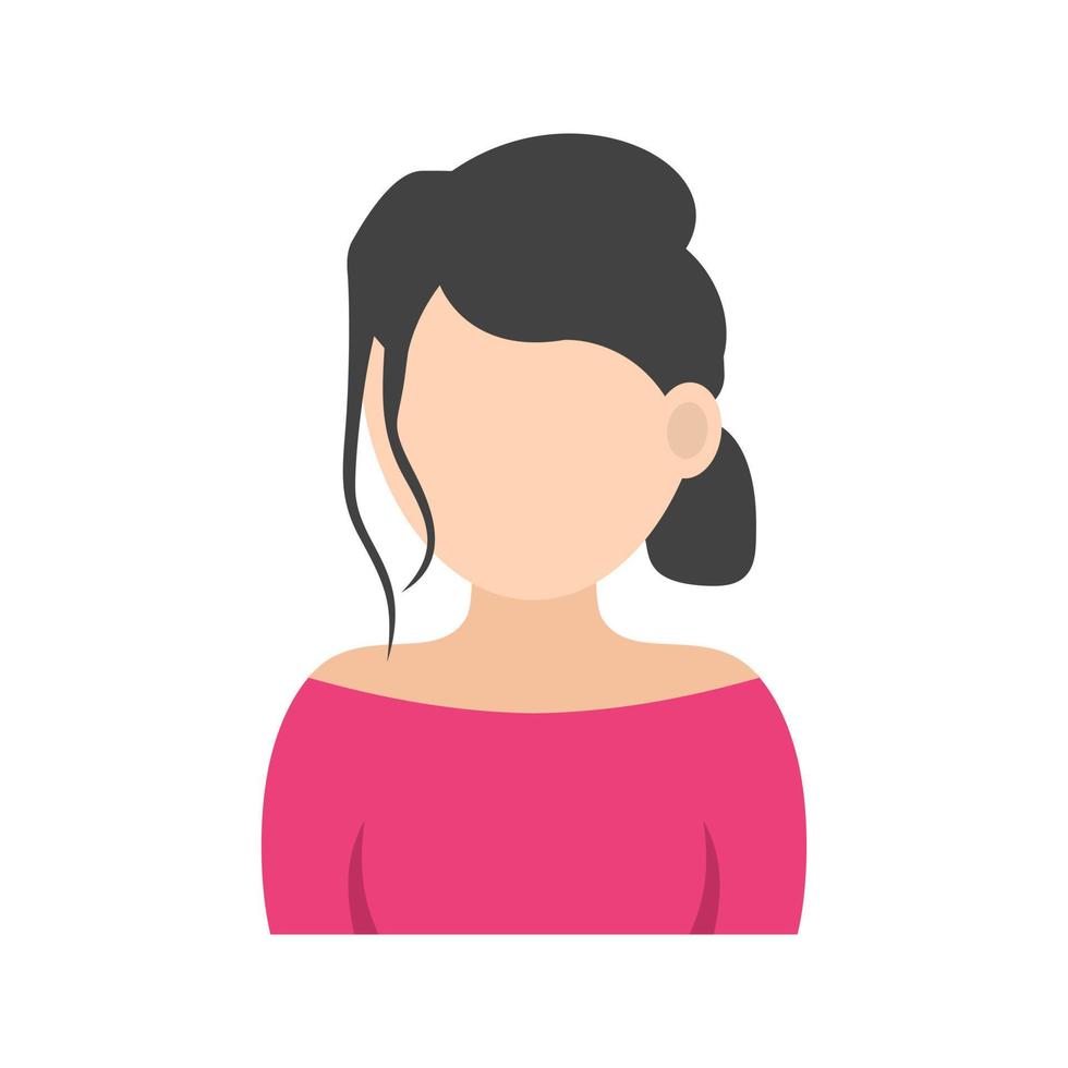 Lady in Sidebun Flat Color Icon vector