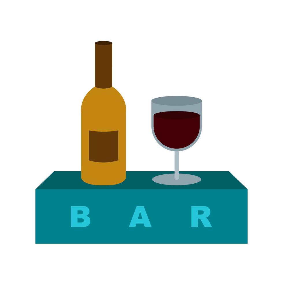 Bar Sign Flat Color Icon vector