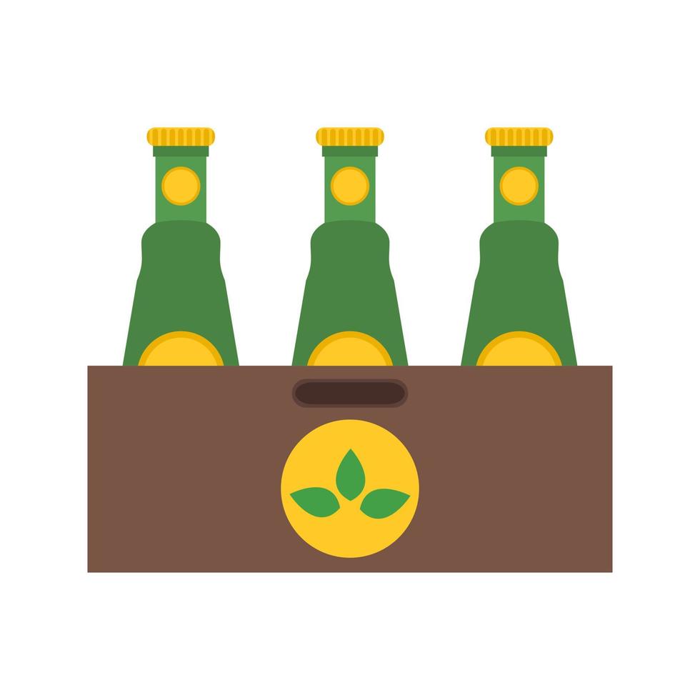Pack of Beers Flat Color Icon vector