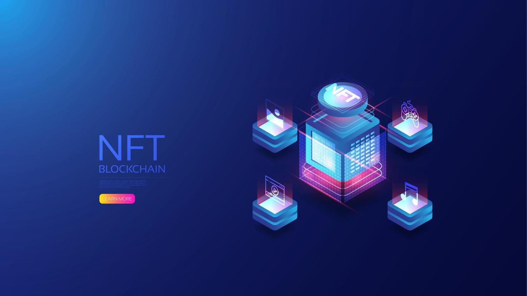 Isometric NFT server vector