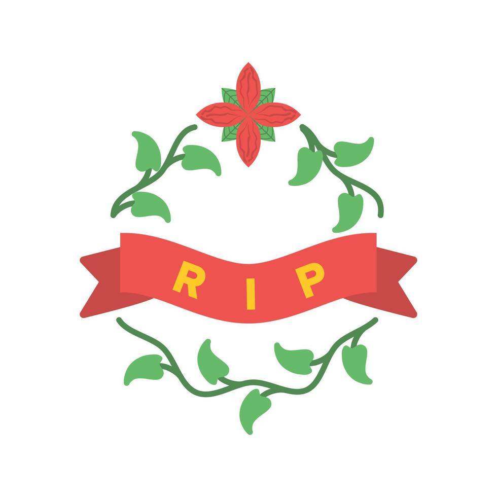 Rest In Peace Flat Color Icon vector