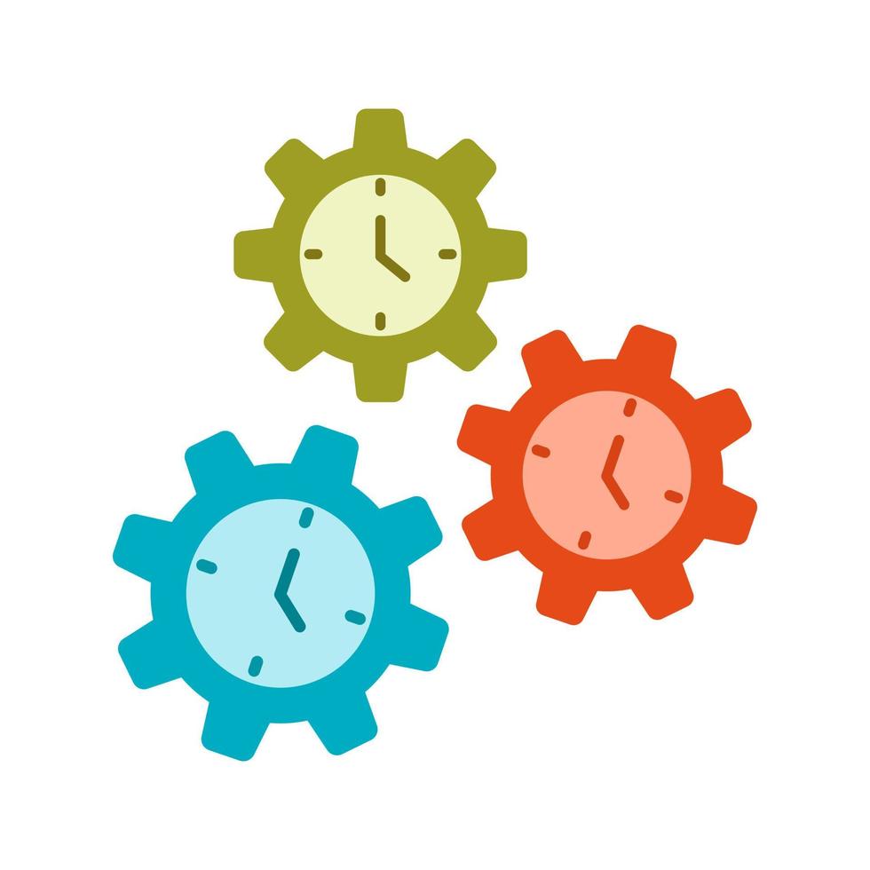 Time Management Flat Color Icon vector