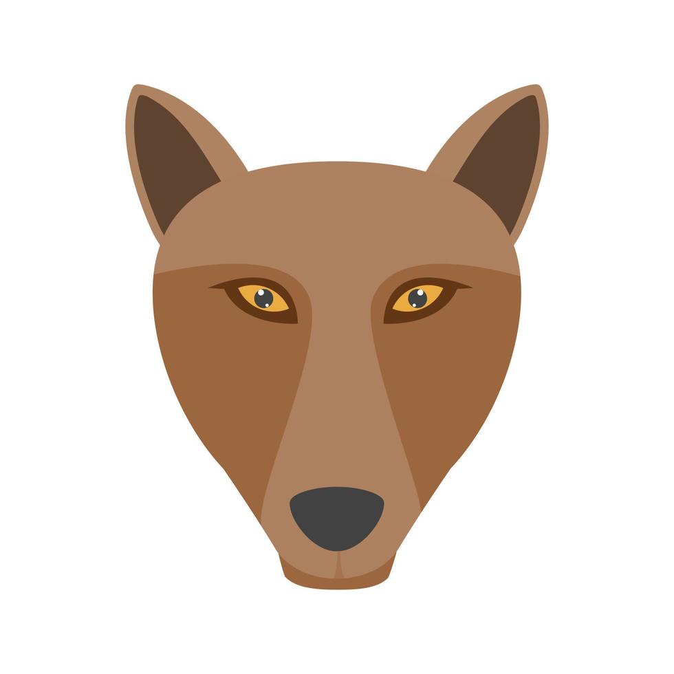 Fox Face Flat Color Icon vector