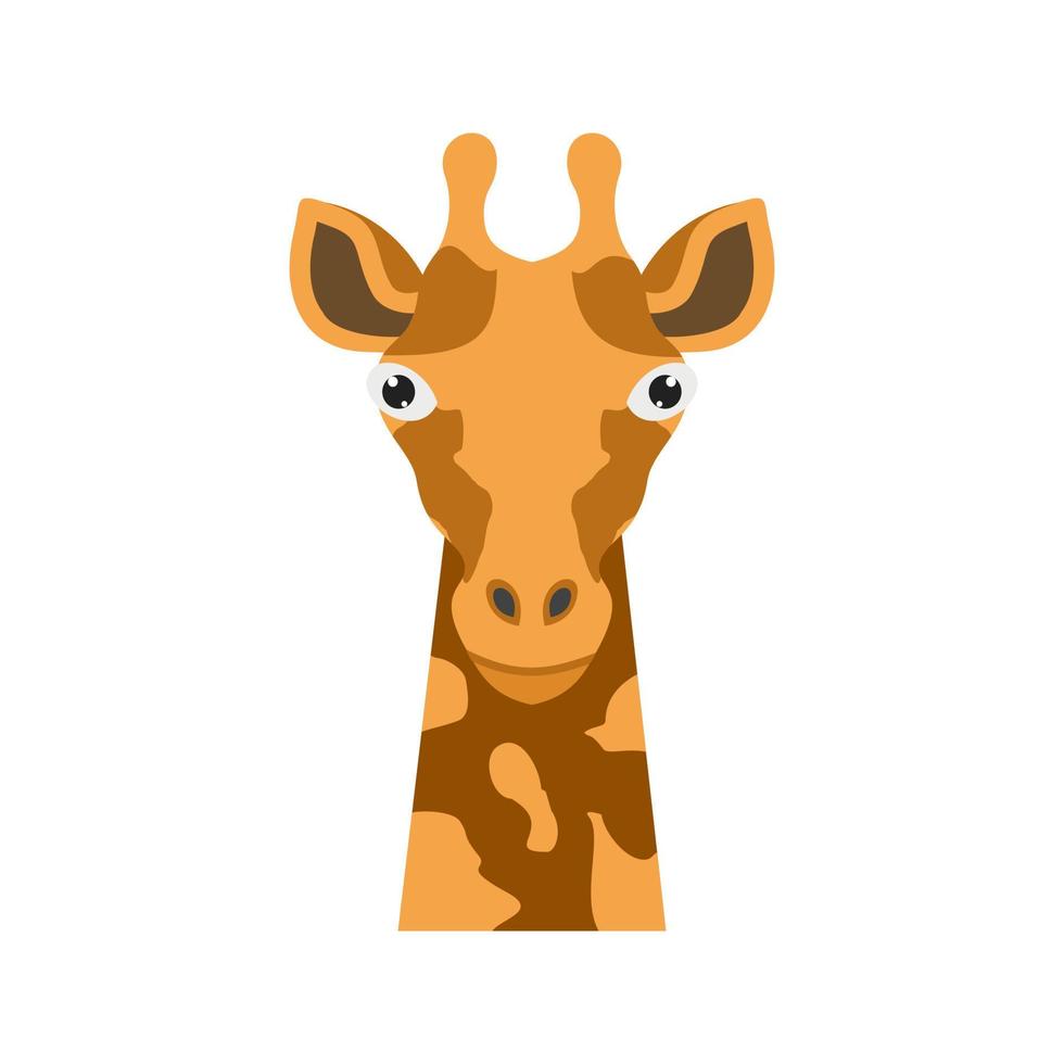 Giraffe Face Flat Color Icon vector