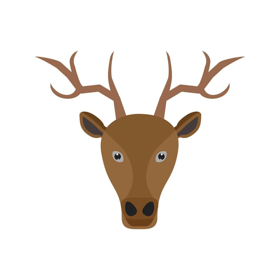 Deer Face Flat Color Icon vector