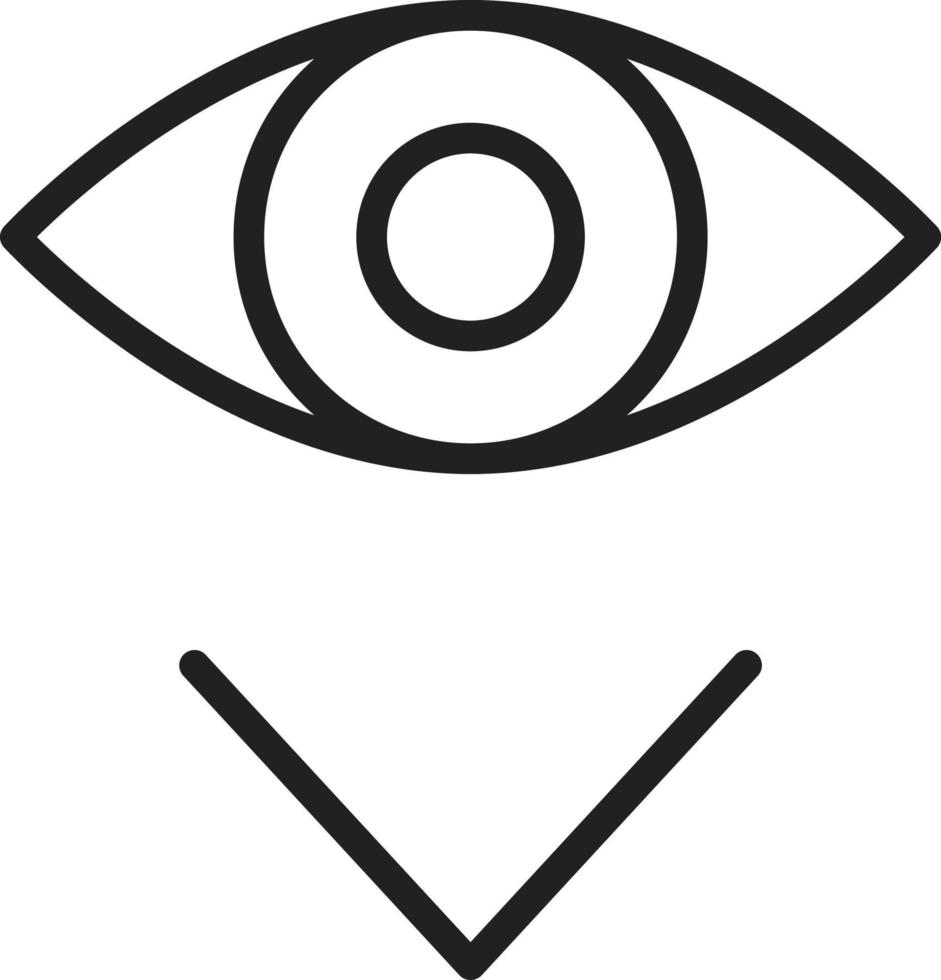 Look Down Line Icon vector