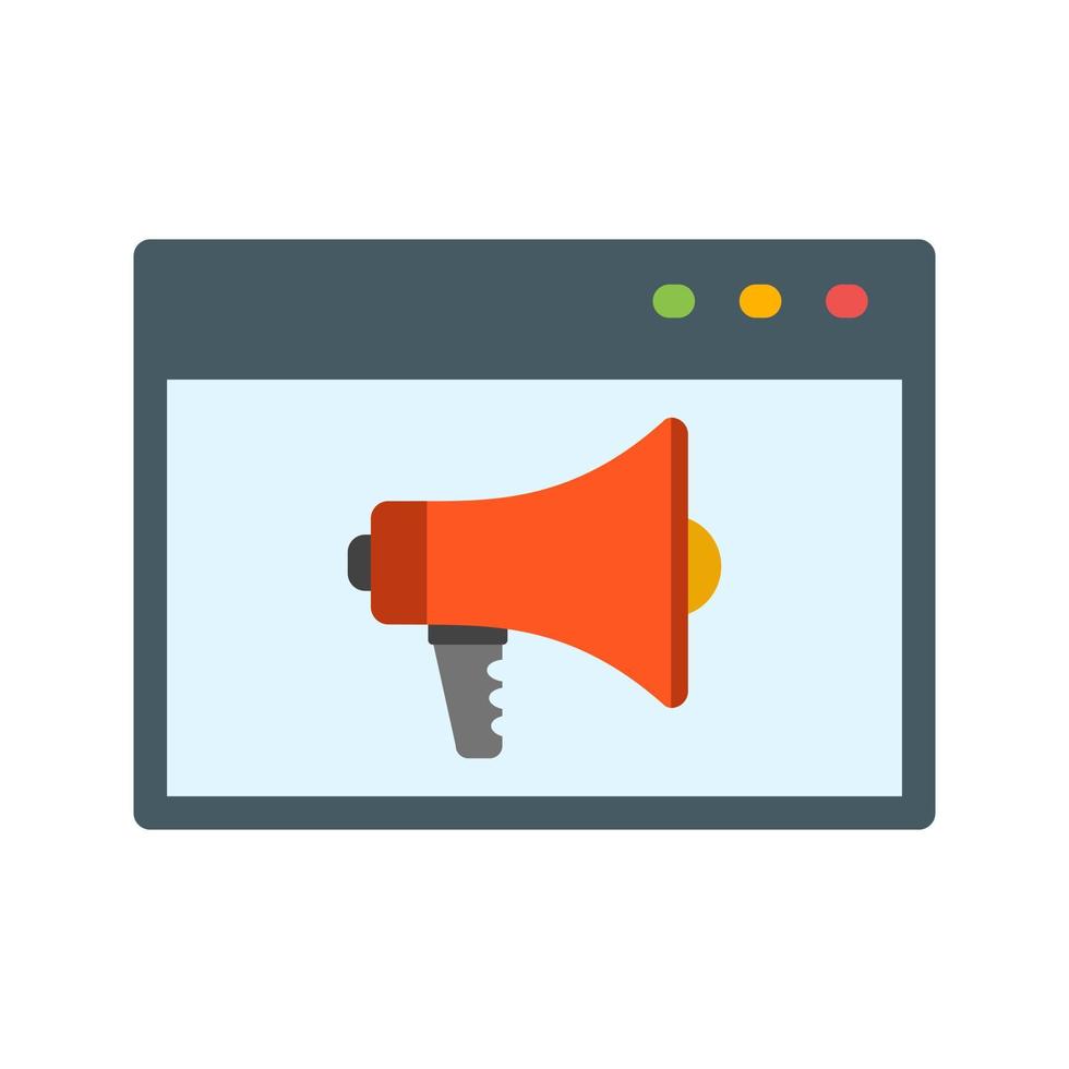 Internet Ads Flat Color Icon vector