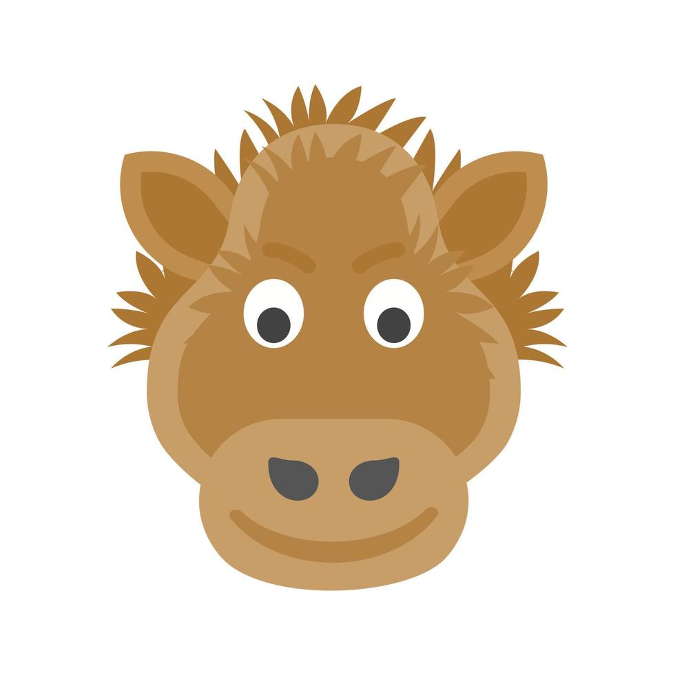 Boar Face Flat Color Icon vector