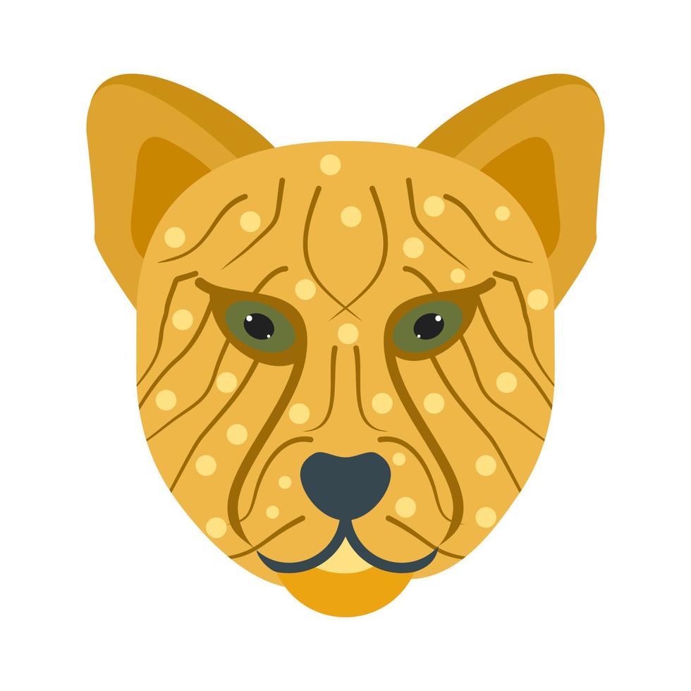 Cheetah Face Flat Color Icon vector