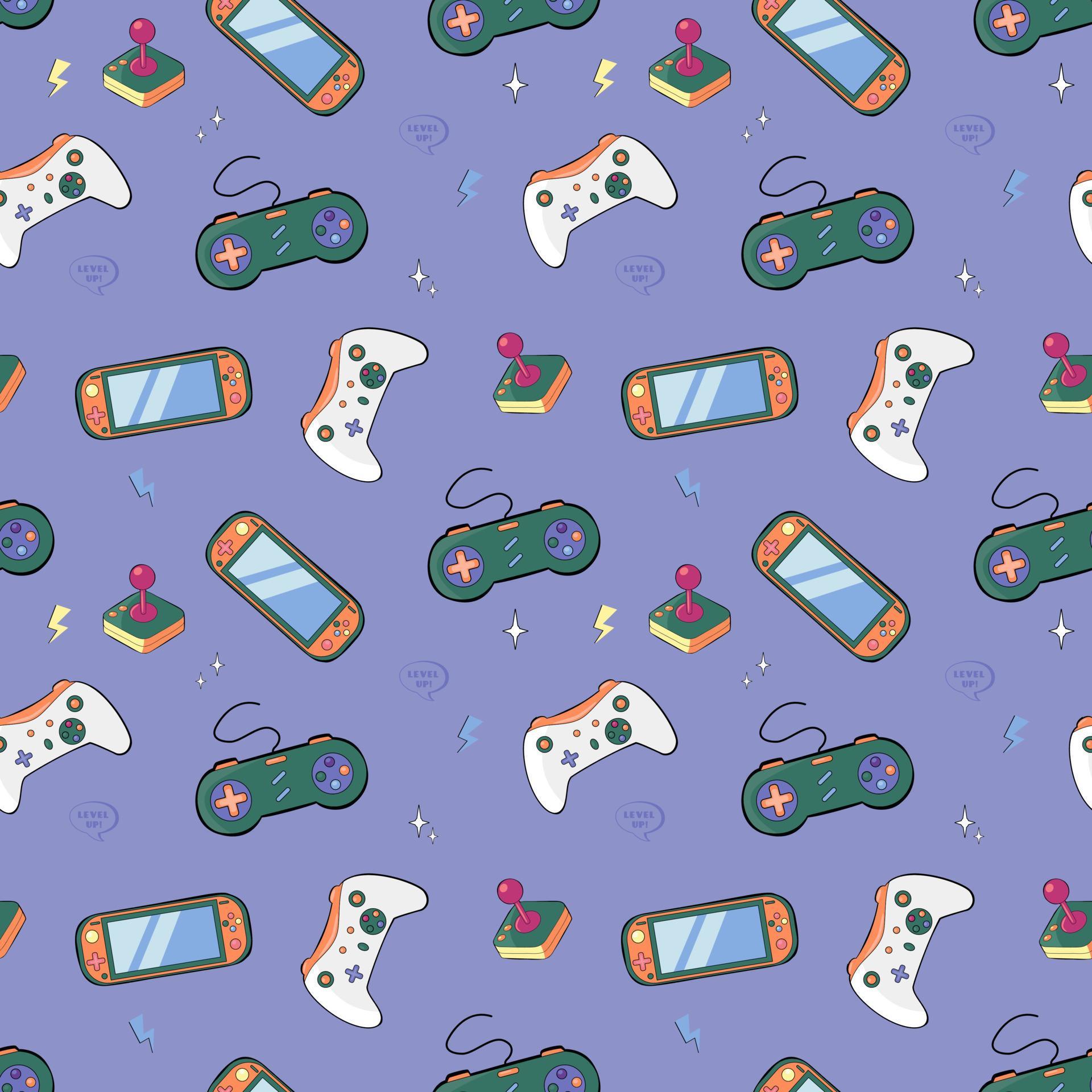 Cute Seamless Abstract Pattern In Game Style. 7317251 Vector Art at ...