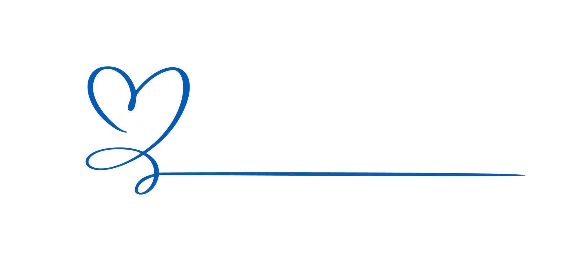 ucrania azul amor icono vector doodle corazón y línea para texto. logotipo del día de san valentín dibujado a mano. decoración para tarjeta de felicitación, boda, etiqueta, superposición de fotos, estampado de camisetas, volante, diseño de afiches