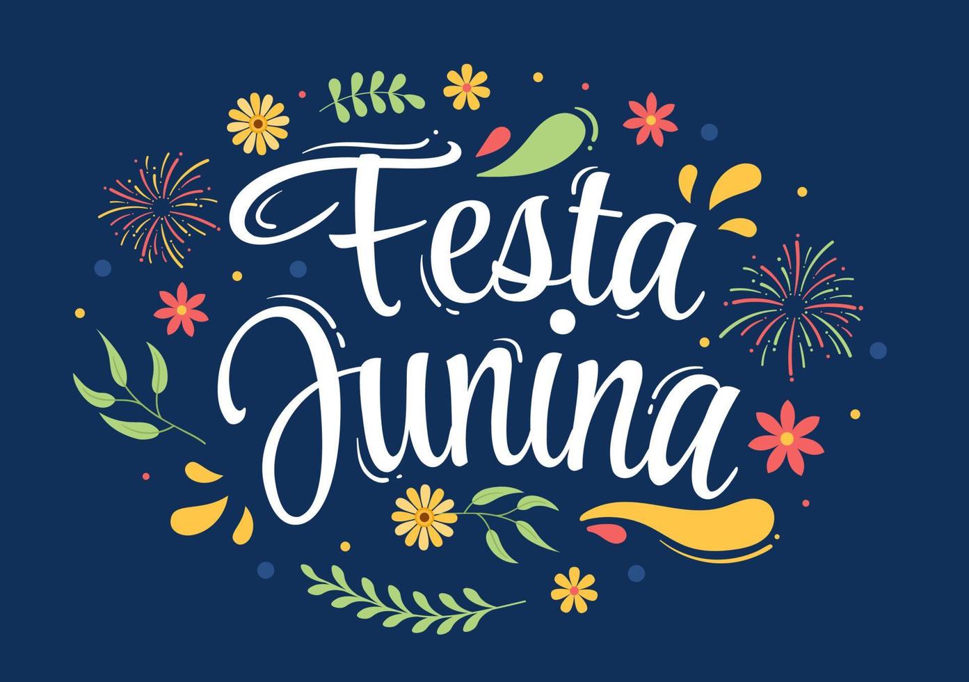 Festa Junina or Sao Joao Celebration Cartoon Illustration Made Very Lively by Singing, Dancing Samba and Playing Traditional Games Come From Brazil vector