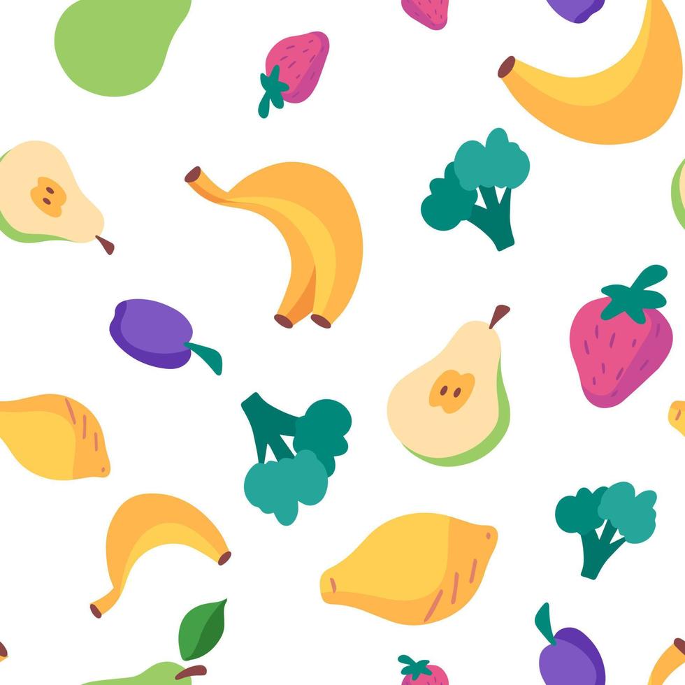 Healthy food seamless vector pattern