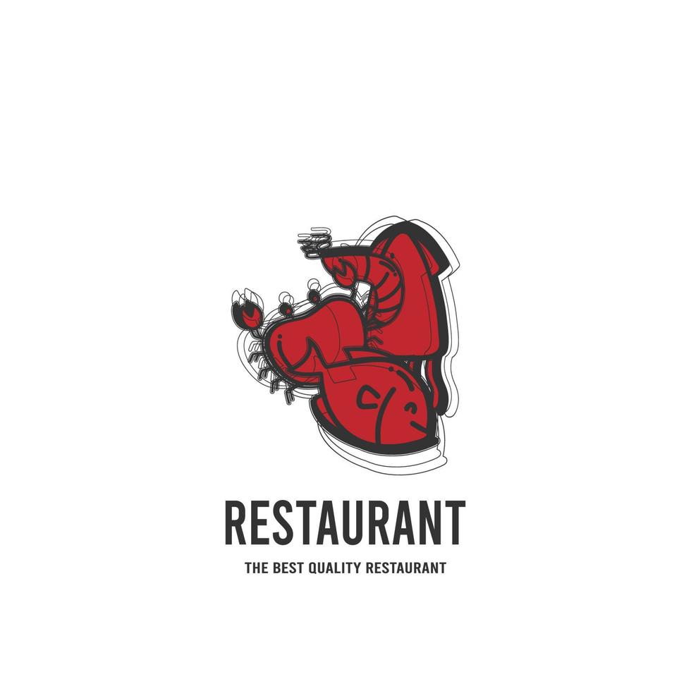 logotipo de restaurante de mariscos vector