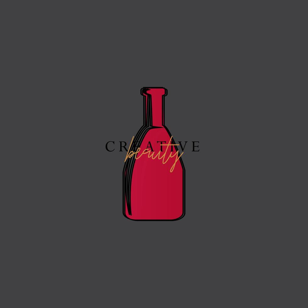 alcoholic beverage logo, wine logo vector