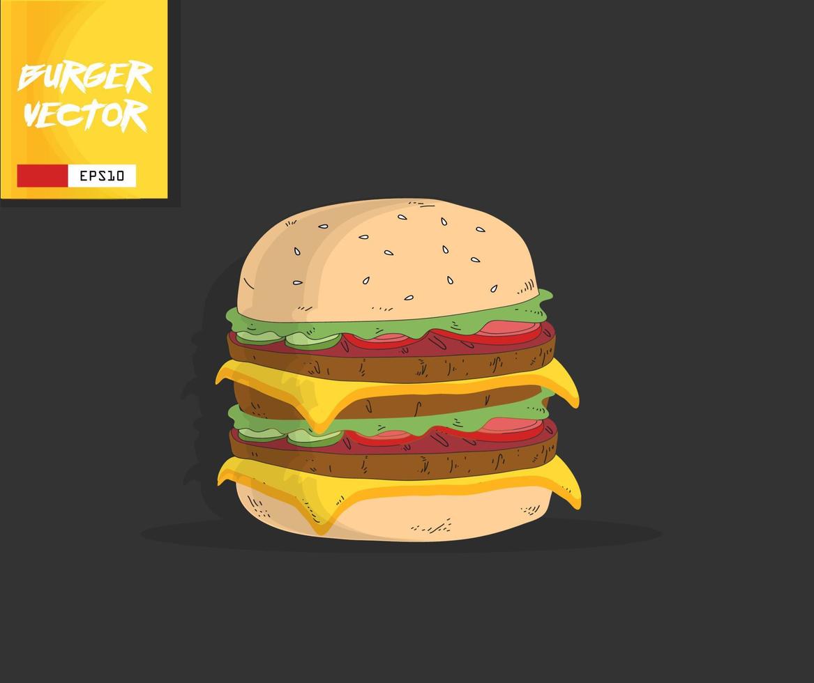 logotipo de hamburguesa de comida rápida vector