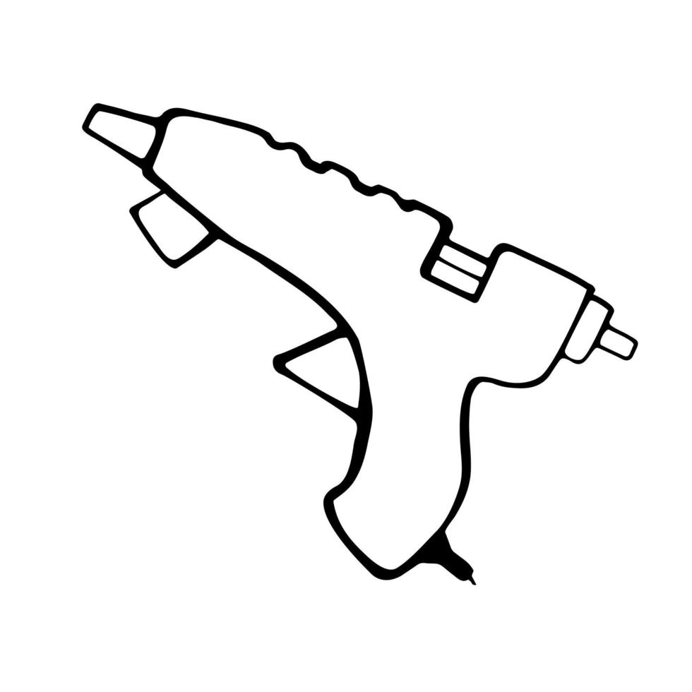 icono hecho a mano con pistola de pegamento. ilustración vectorial en estilo garabato. vector