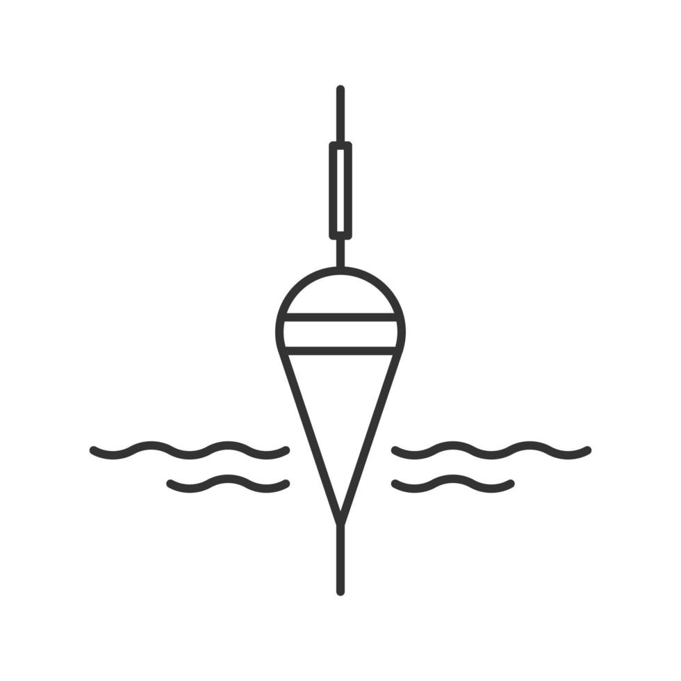 Fishing float linear icon. Thin line illustration. Bobber. Angling equipment. Contour symbol. Vector isolated outline drawing