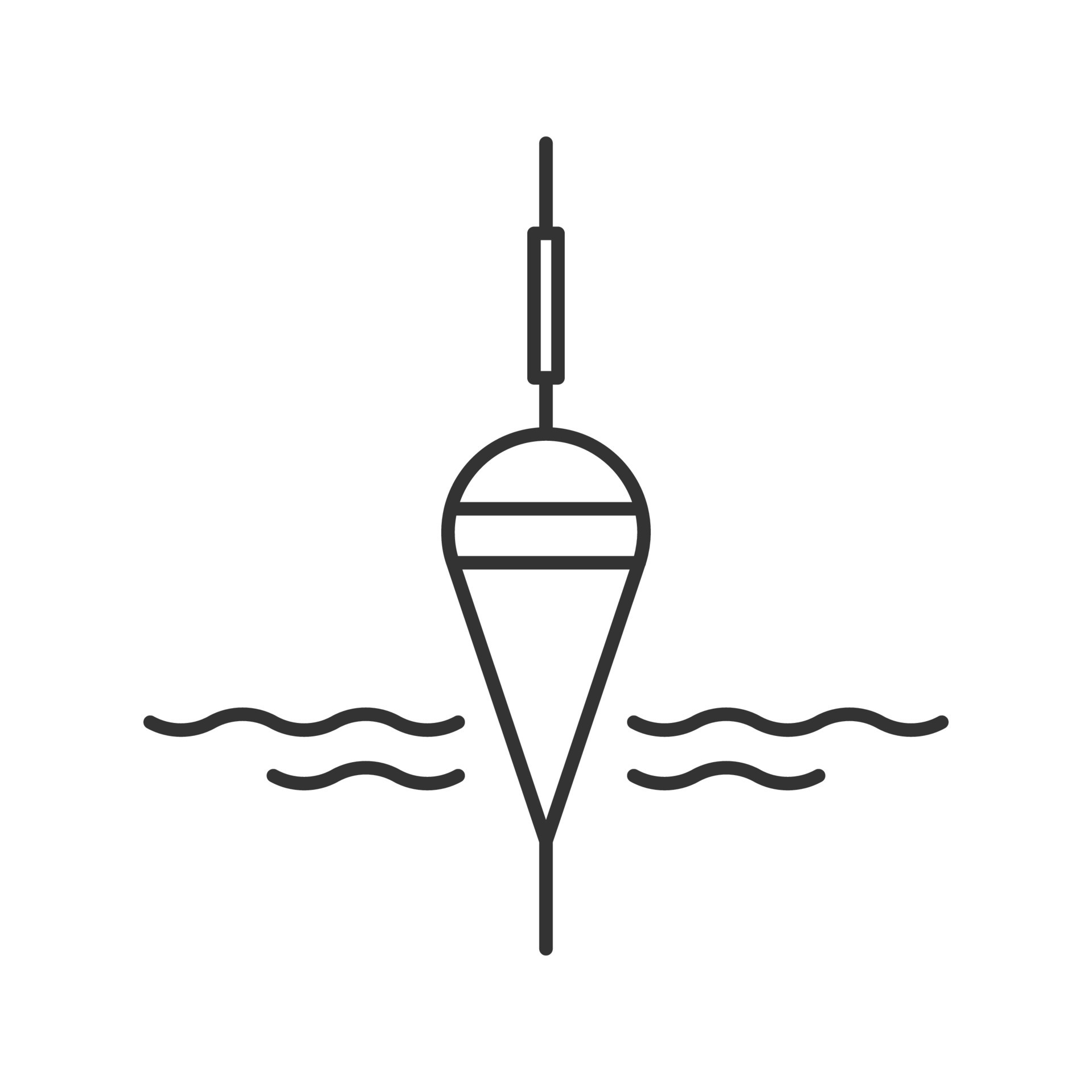 Fishing float linear icon. Thin line illustration. Bobber. Angling