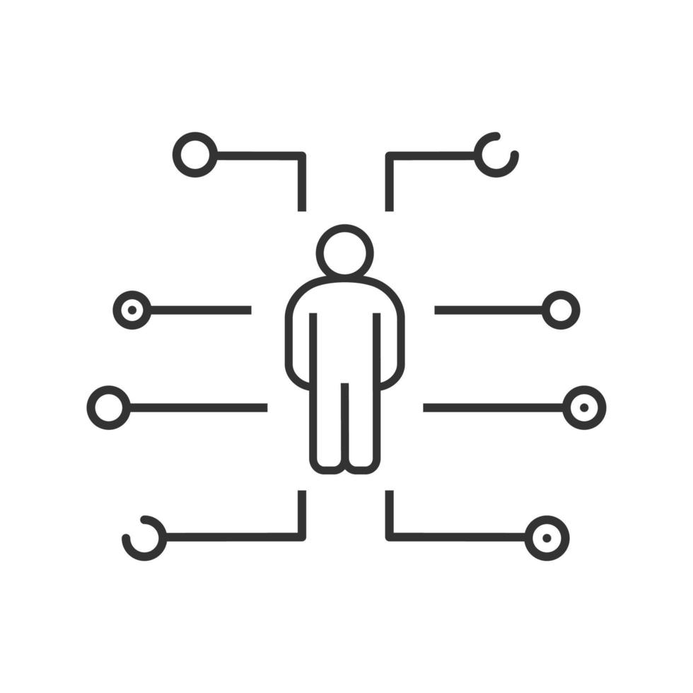 User profile linear icon. Thin line illustration. Account login. Digital support. Contour symbol. Vector isolated outline drawing