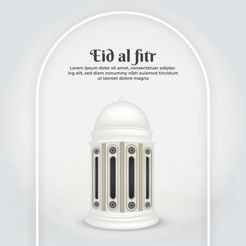 plantilla de tarjeta de saludo islámico eid mubarak, fondo con linterna vector