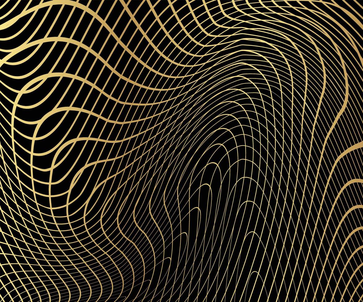Golden wave line background vector