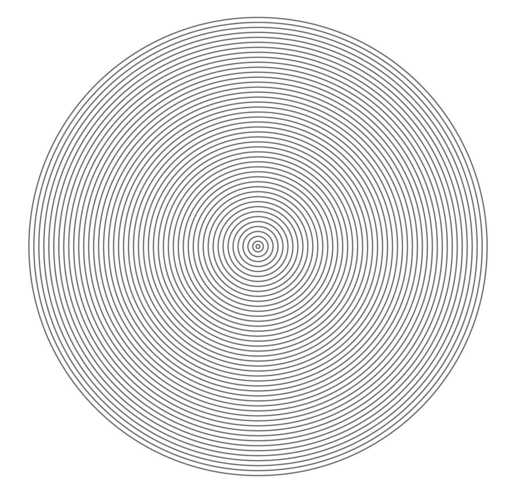 Concentric circle element. Black and white color ring. Abstract  vector illustration for sound wave, Monochrome graphic.