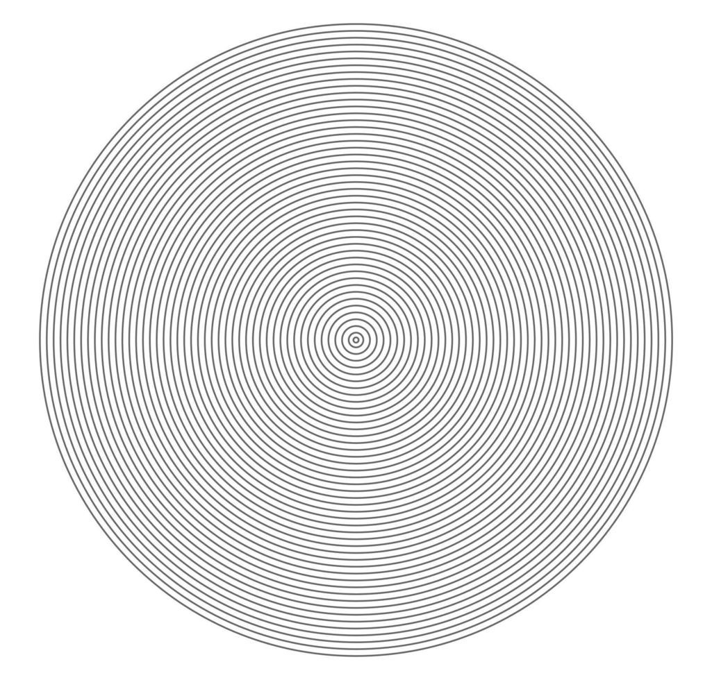 Concentric circle element. Black and white color ring. Abstract  vector illustration for sound wave, Monochrome graphic.