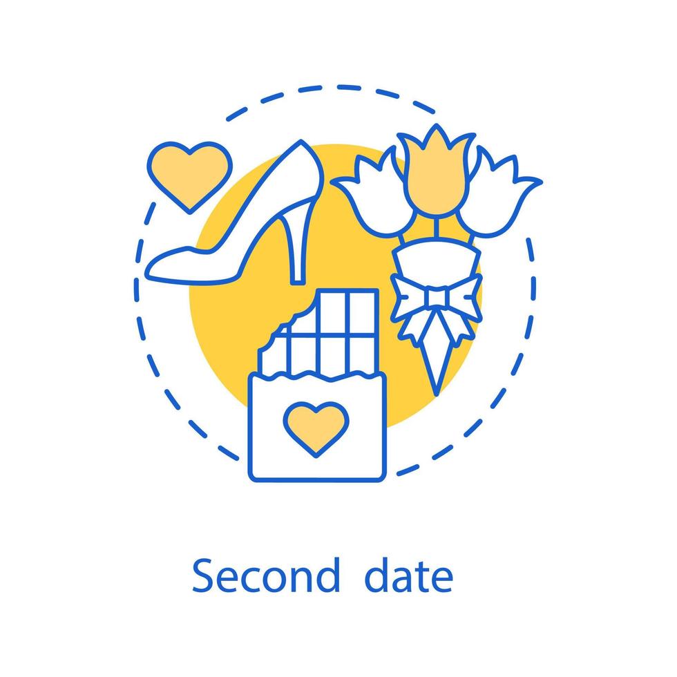 Second date concept icon. Romantic relationships idea thin line illustration. Vector isolated outline drawing