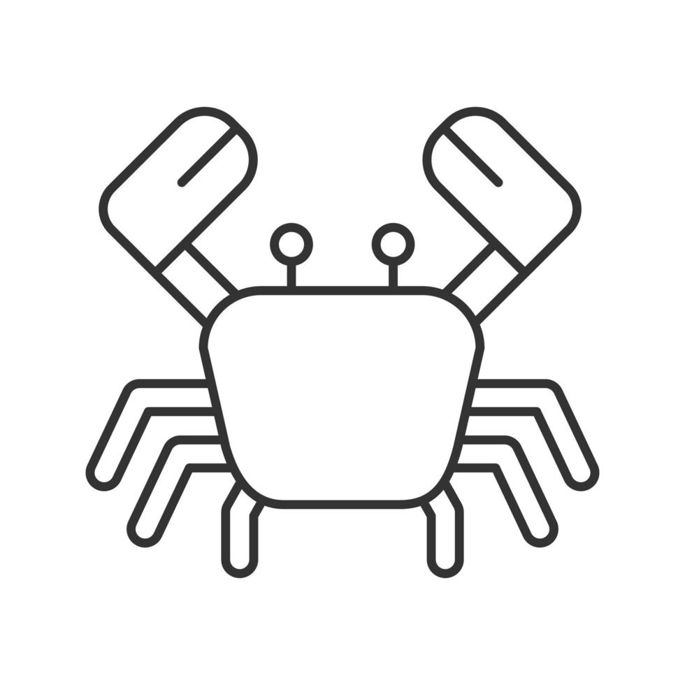 Crab linear icon. Thin line illustration. Contour symbol. Vector isolated outline drawing