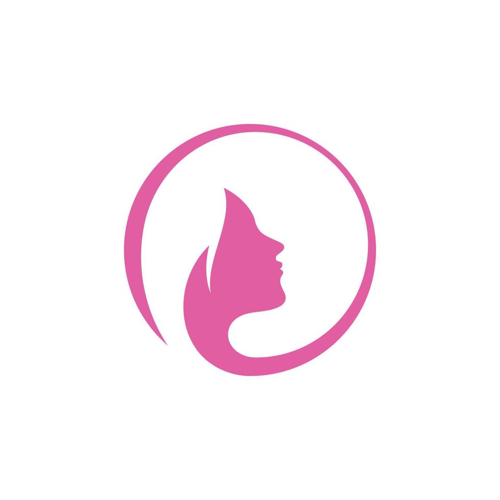 mujer silueta logo cabeza cara logo diseño vectorial vector