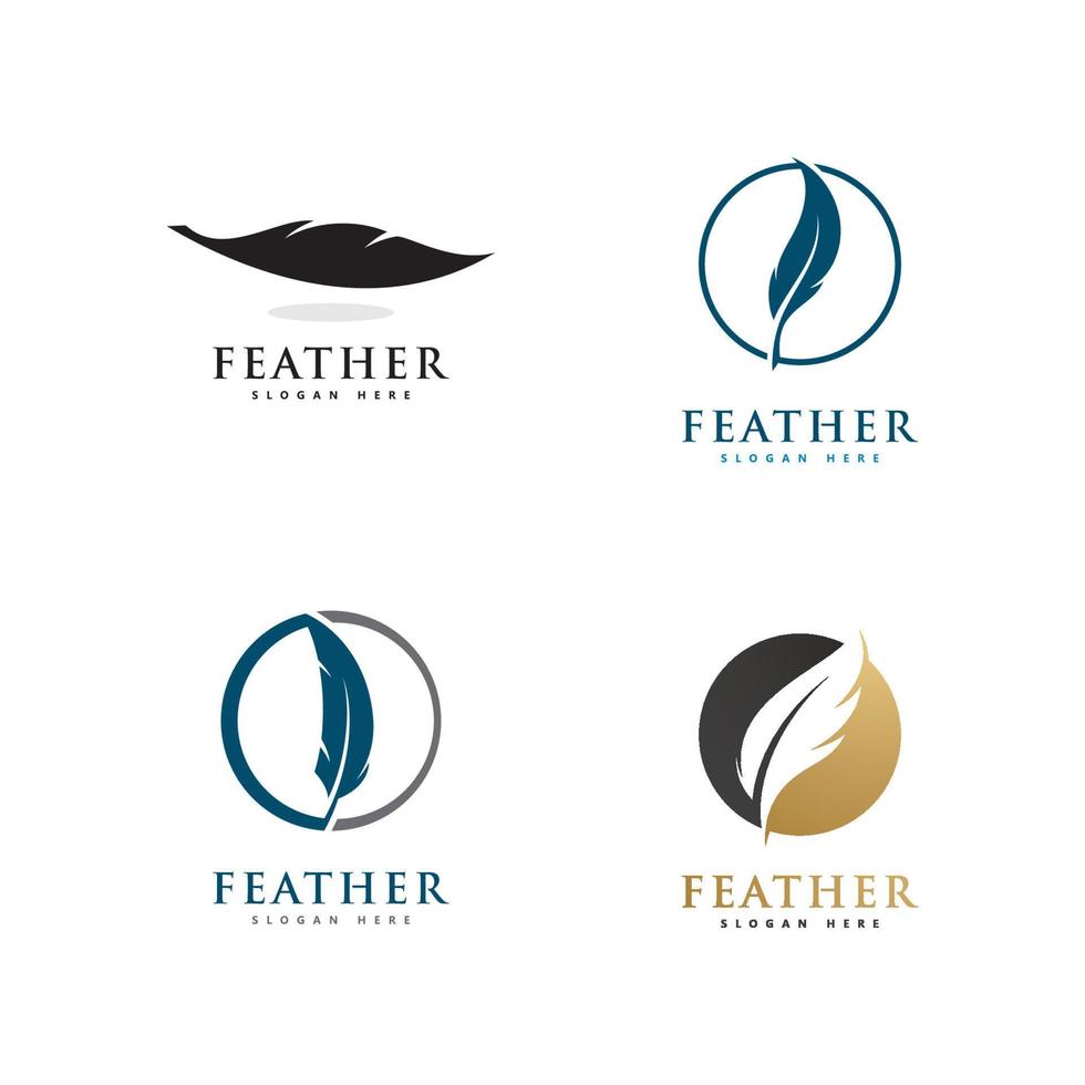 Feather logo icon design vector symbol