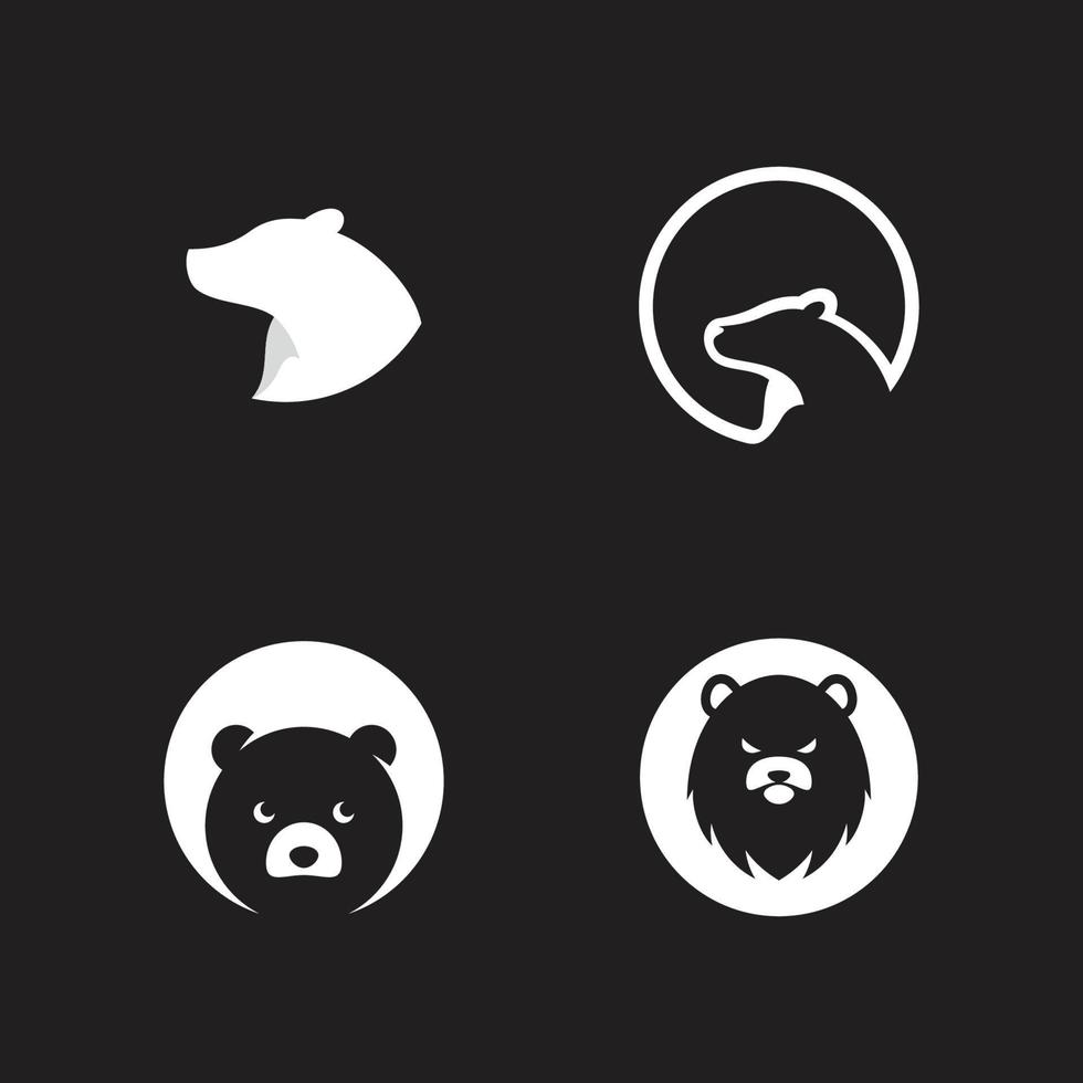 Ilustración de icono de logotipo de vector de oso polar