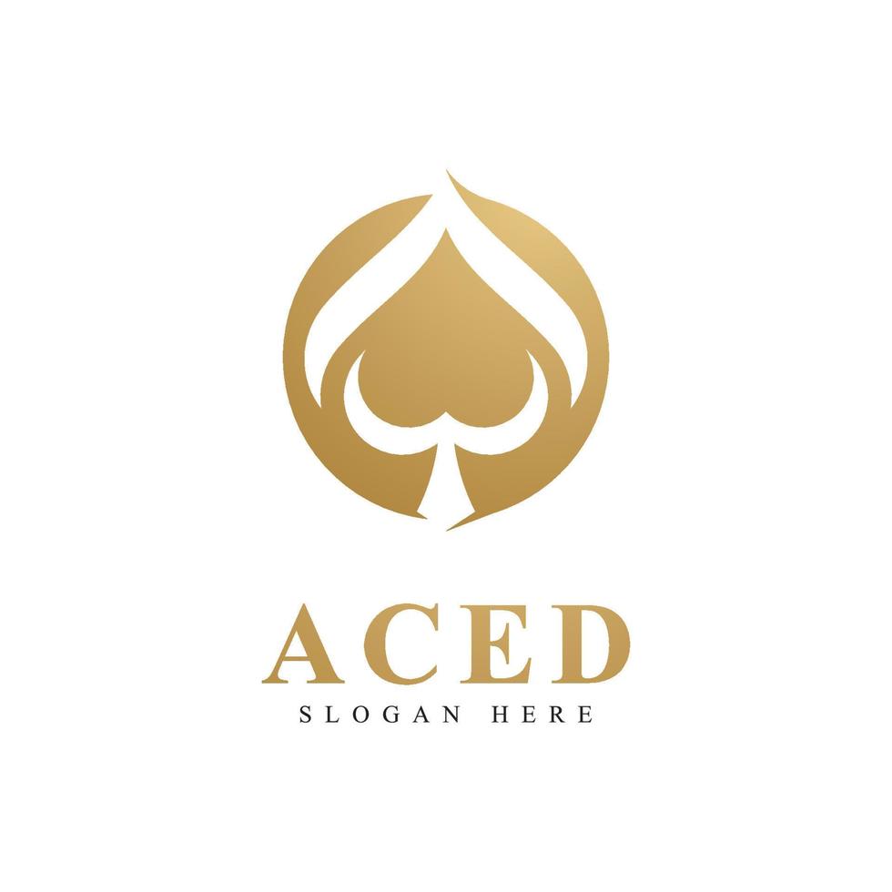 Ace logo icon design for Card Game  Casino Business vector