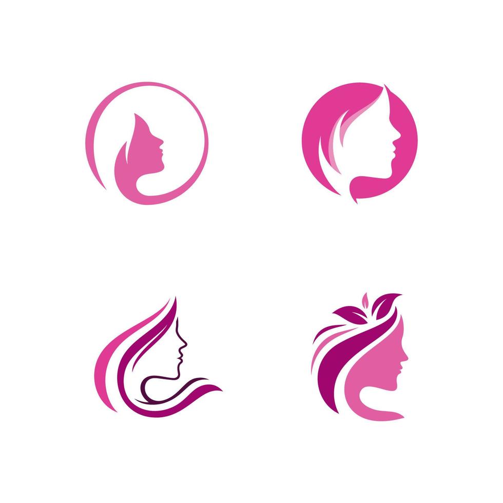 mujer silueta logo cabeza cara logo diseño vectorial vector