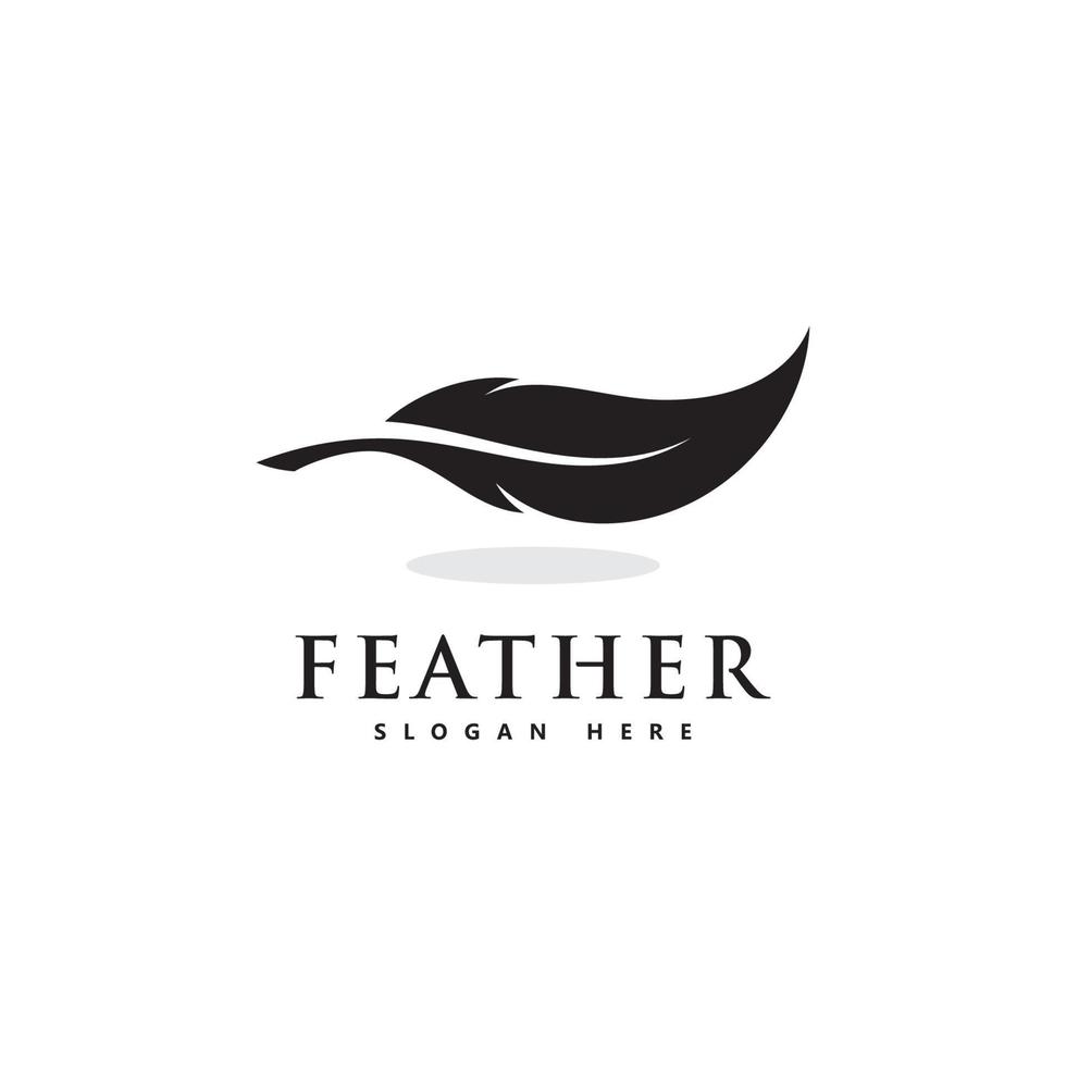 Feather logo icon design vector symbol