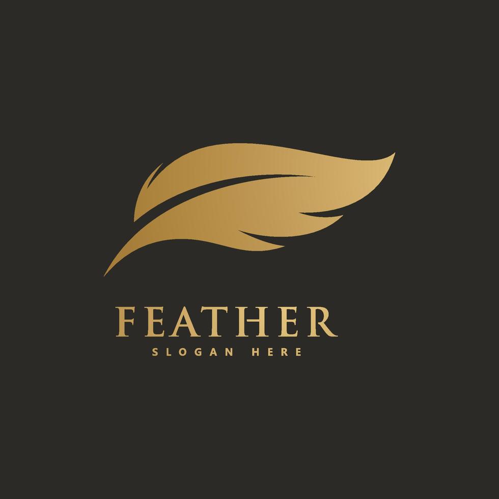 Feather logo icon design vector symbol