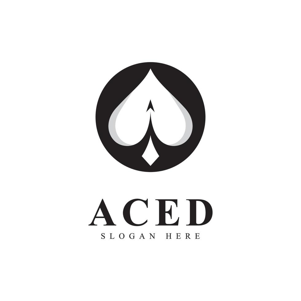 Ace logo icon design for Card Game  Casino Business vector