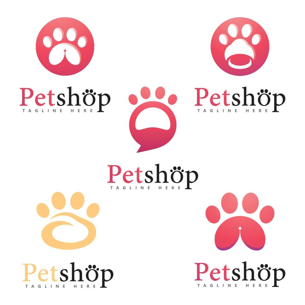 Paw Logo design vector illustration,for Pet shop logo